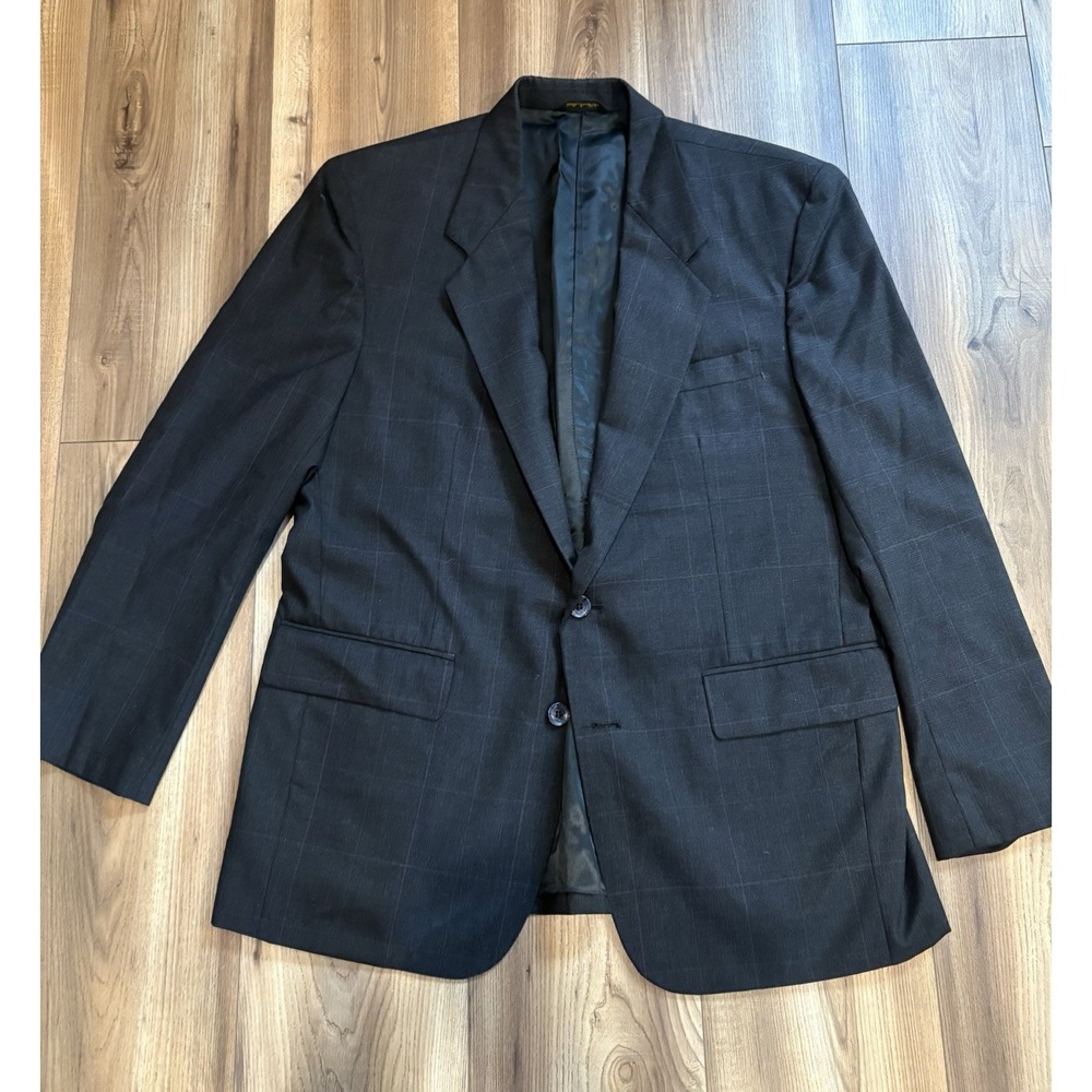 Vintage Jonathan Cowards J/C‎ Men's Sz 42S Blazer Sports Coat Plaid Gray